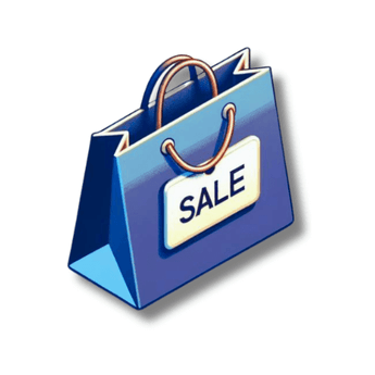 Isometric icon of a sale shopping bag.